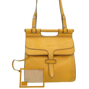 Loewe shoulder bag handbag front flap embossed Yellow